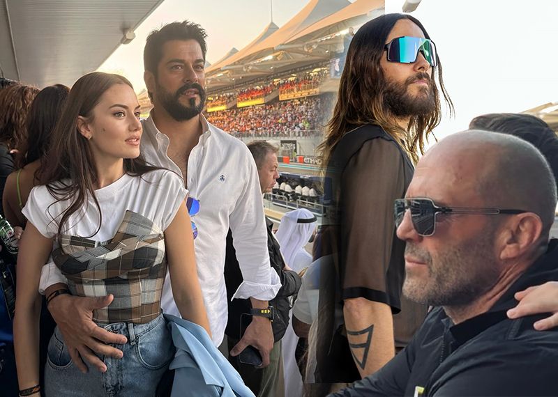 Fahriye Evcen ile Burak Özçivit, Formula 1 yarışları için Abu Dabi'de