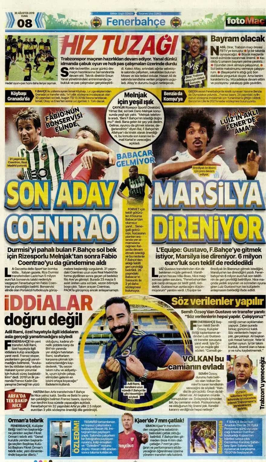 Günün spor manşetleri (30 Ağustos 2019) 8