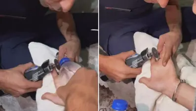 Parmağına yüzük sıkıştı, imdadına itfaiye yetişti