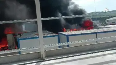 Bartın'da işçilerin kaldığı konteynerlerde yangın