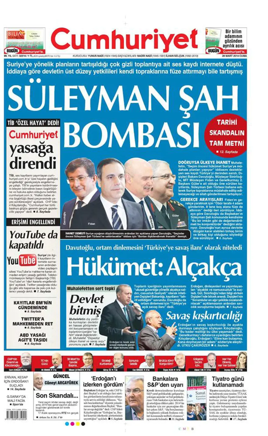 Günün gazete manşetleri - 28 Mart 2014 3