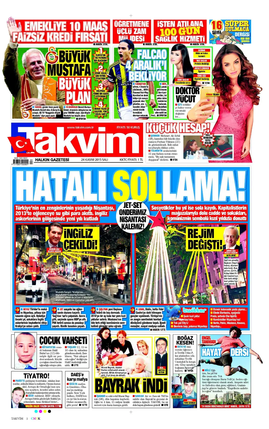 Günün gazete manşetleri - 24 Kasım 2015 15