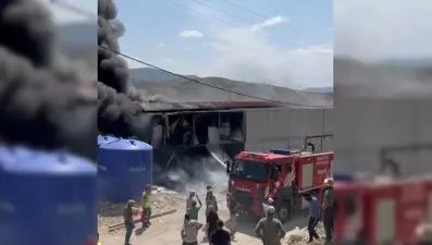Malatya'da işçi konteynerlerinde yangın