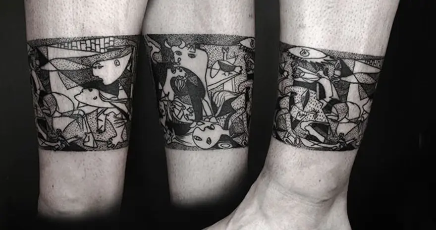 Klasikleşmiş resimlerin dövmeye dönüşmüş hali 17