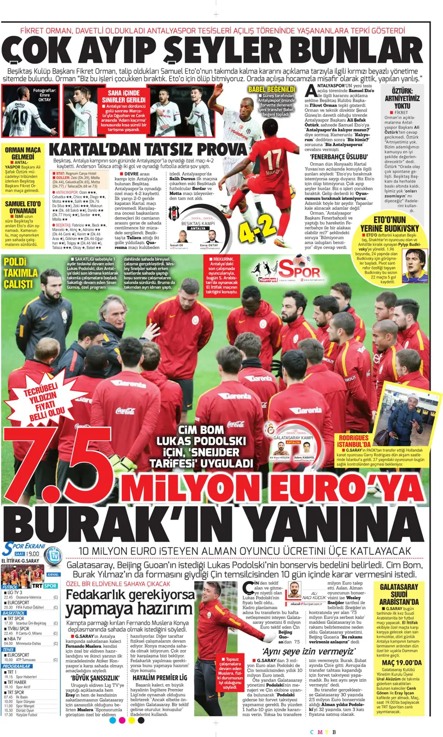 Günün spor manşetleri (09 Ocak 2017) 11