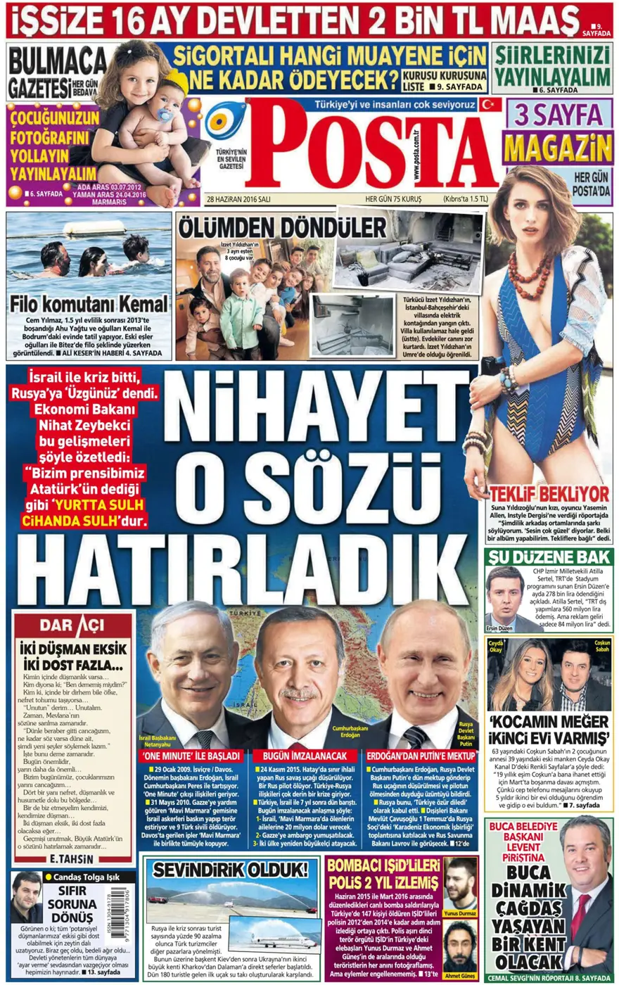 Gazete manşetleri (28.06.2016) 1