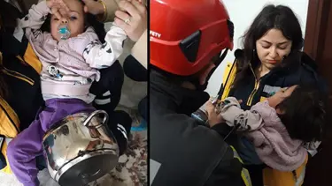 Ayağı düdüklü tencereye sıkışan bebeği itfaiye kurtardı