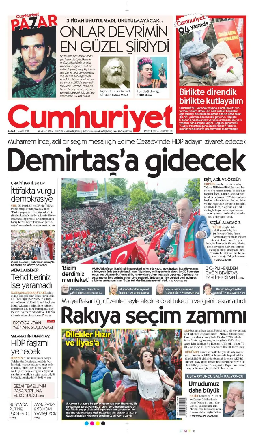 Günün gazete manşetleri - 6 Mayıs 2018 10