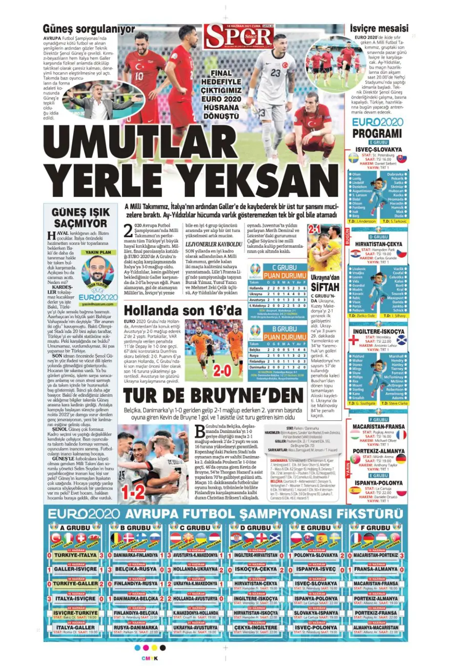 Günün spor manşetleri (18 Haziran 2021) 9