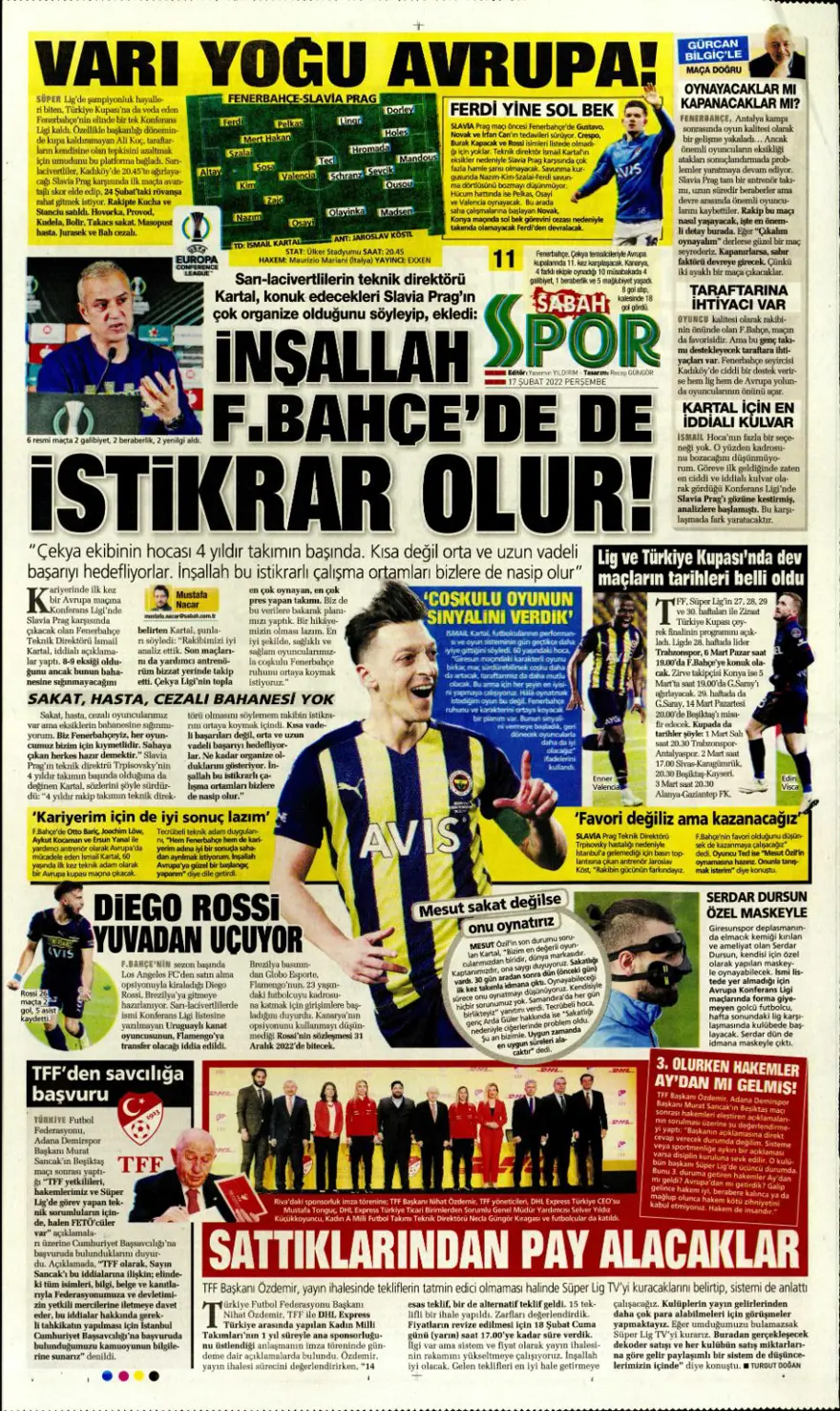 Günün spor manşetleri (17 Şubat 2022) 1
