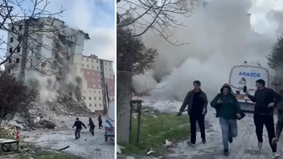 Beylikdüzü'nde faciadan dönüldü. Yıkımı izlerken enkaz altında kalıyorlardı