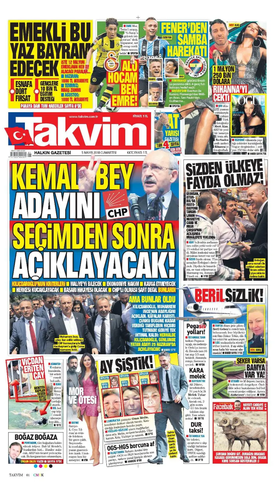 Günün gazete manşetleri - 5 Mayıs 2018 6