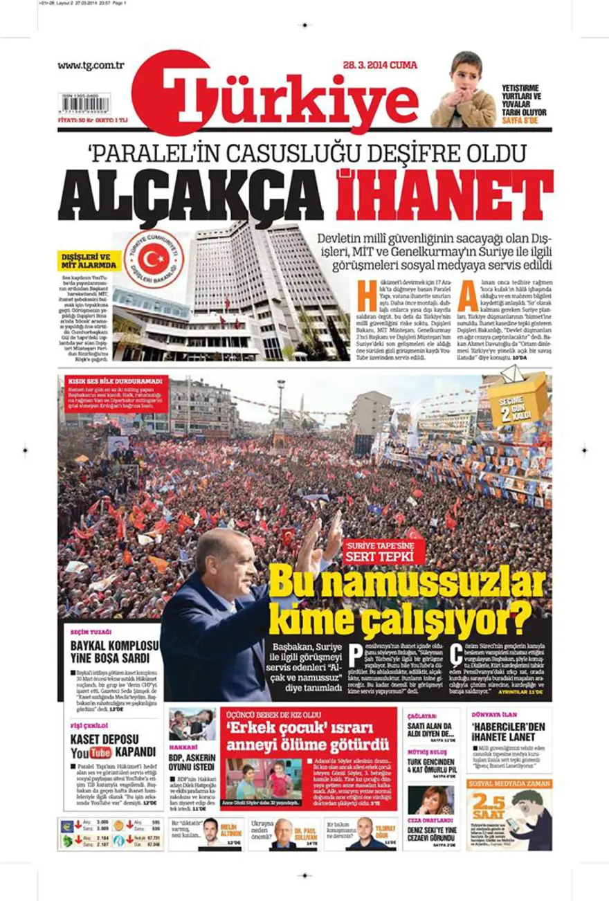 Günün gazete manşetleri - 28 Mart 2014 17