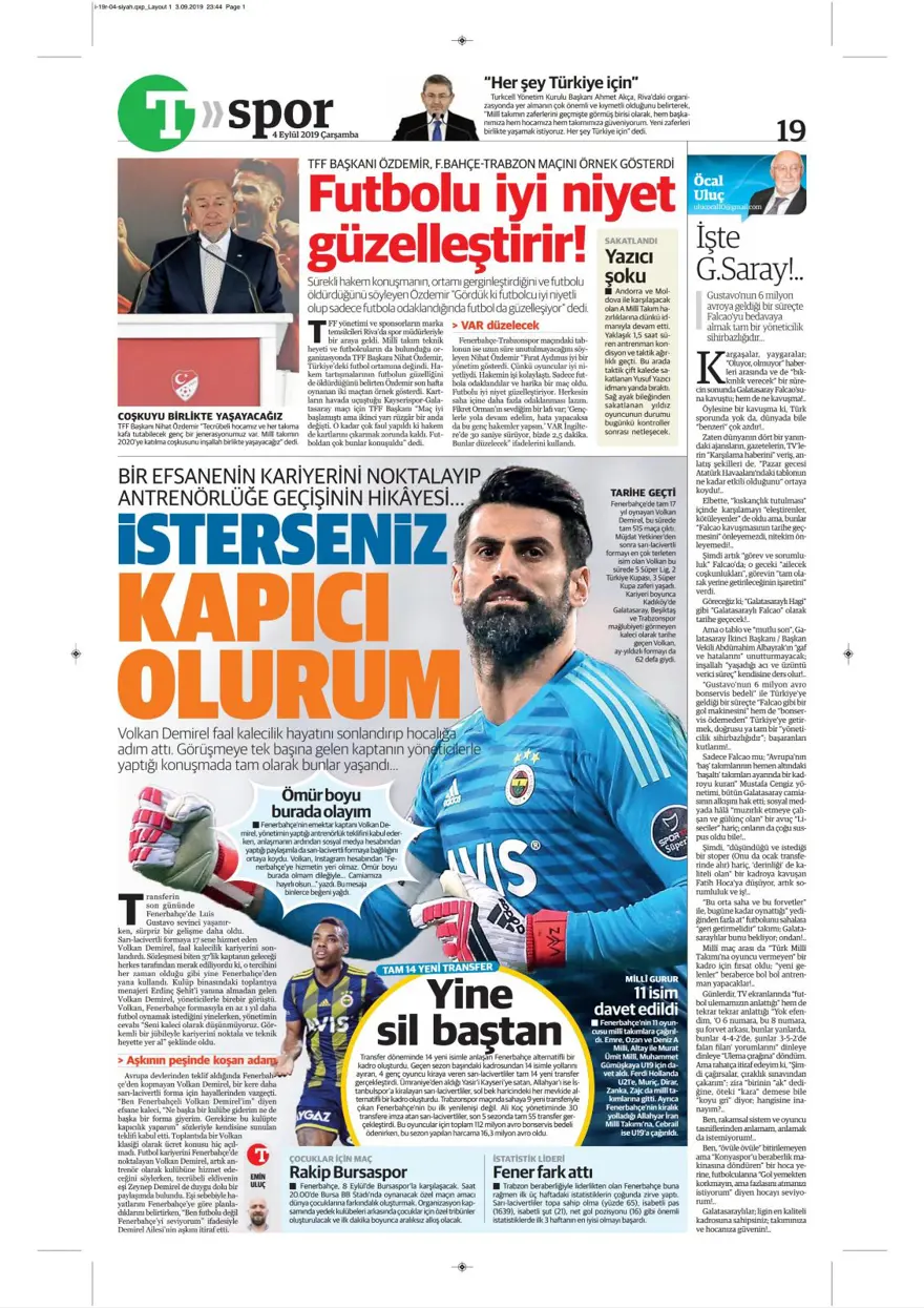 Günün spor manşetleri (04 Eylül 2019) 23