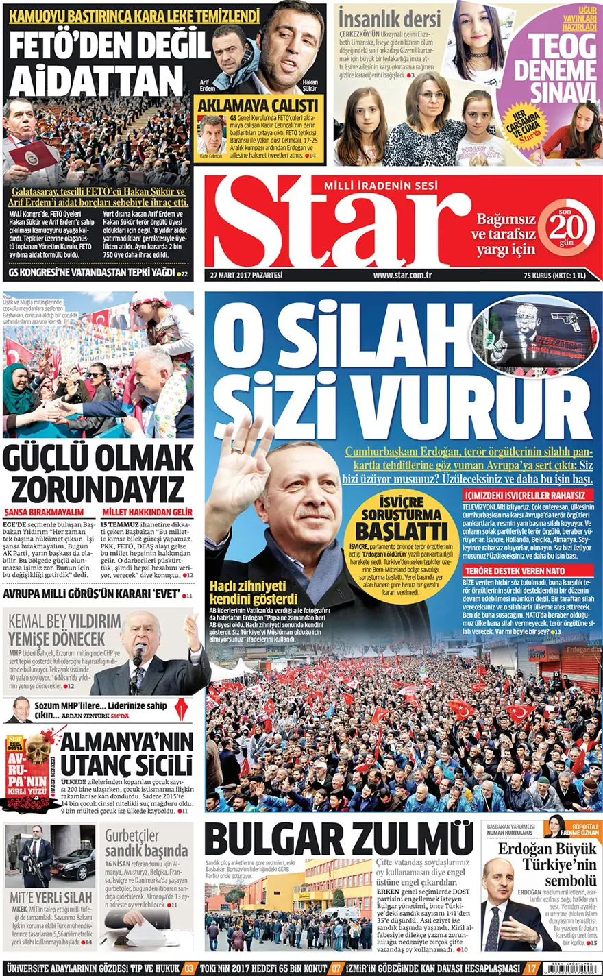 Günün gazete manşetleri - 27 Mart 2017 7