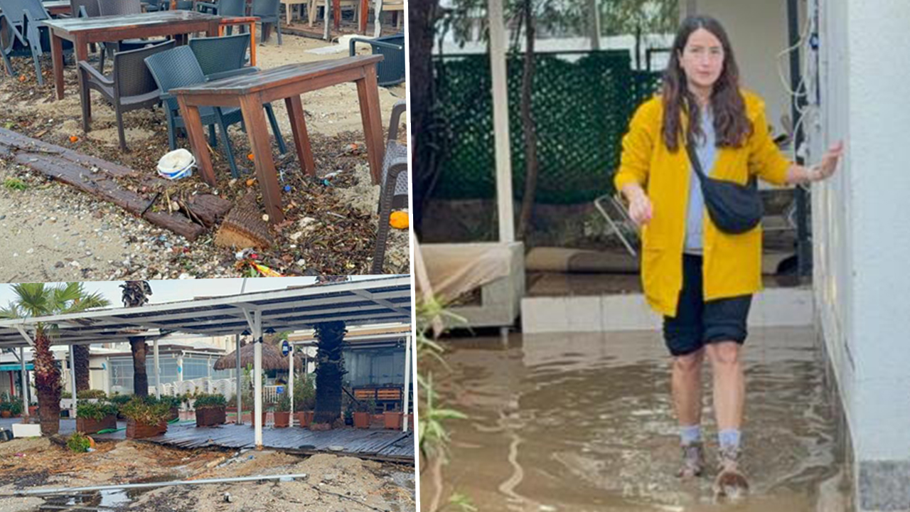 Bodrum'u sağanak vurdu. Sahildeki işletmeler sular altında kaldı