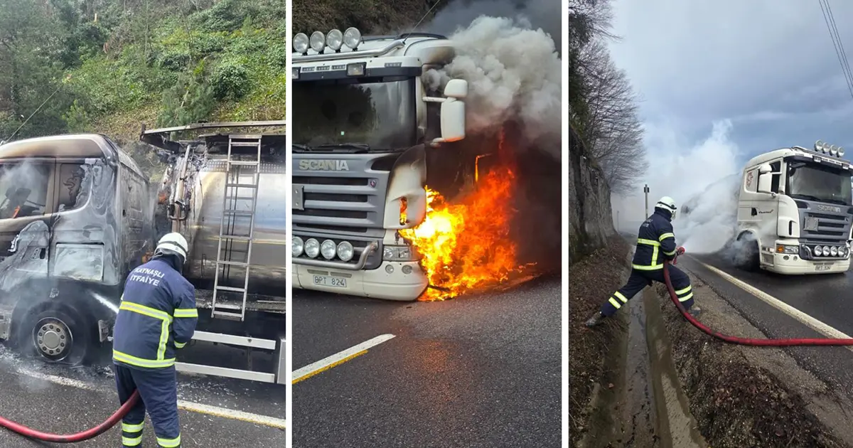 Bolu Dağı'nda tanker yangını. Ankara yönü trafiğe kapandı