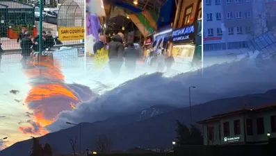 Bursa'da şiddetli lodos. Çatılar uçtu, araç devrildi