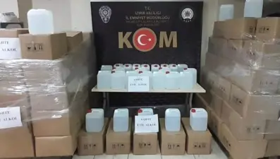 Dezenfektan diye satılan 8 ton etil alkol ele geçirildi