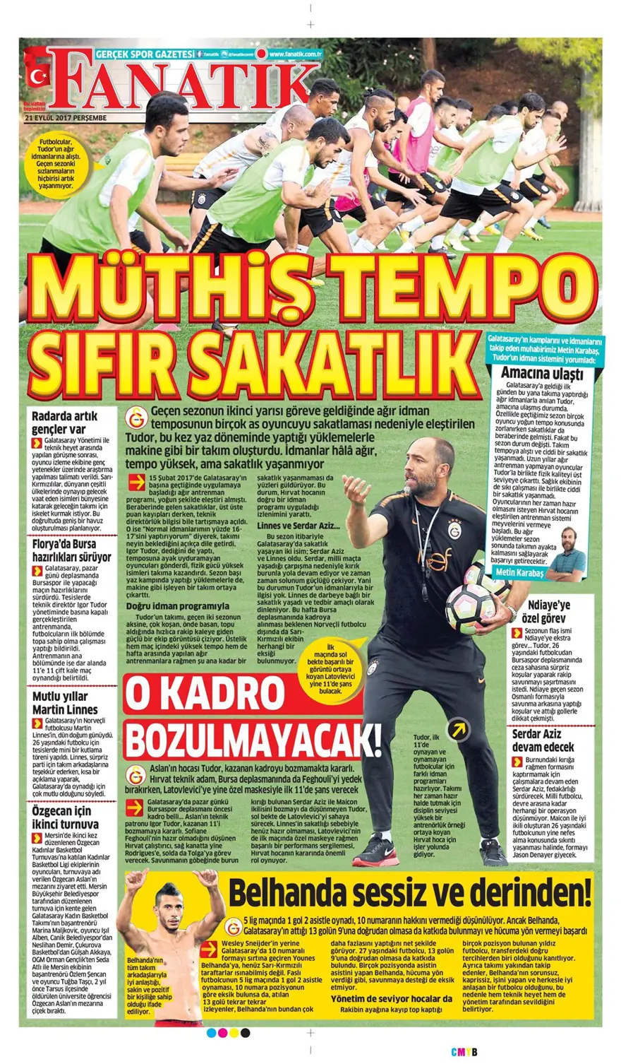 Günün spor gazeteleri (21 Eylül 2017) 9