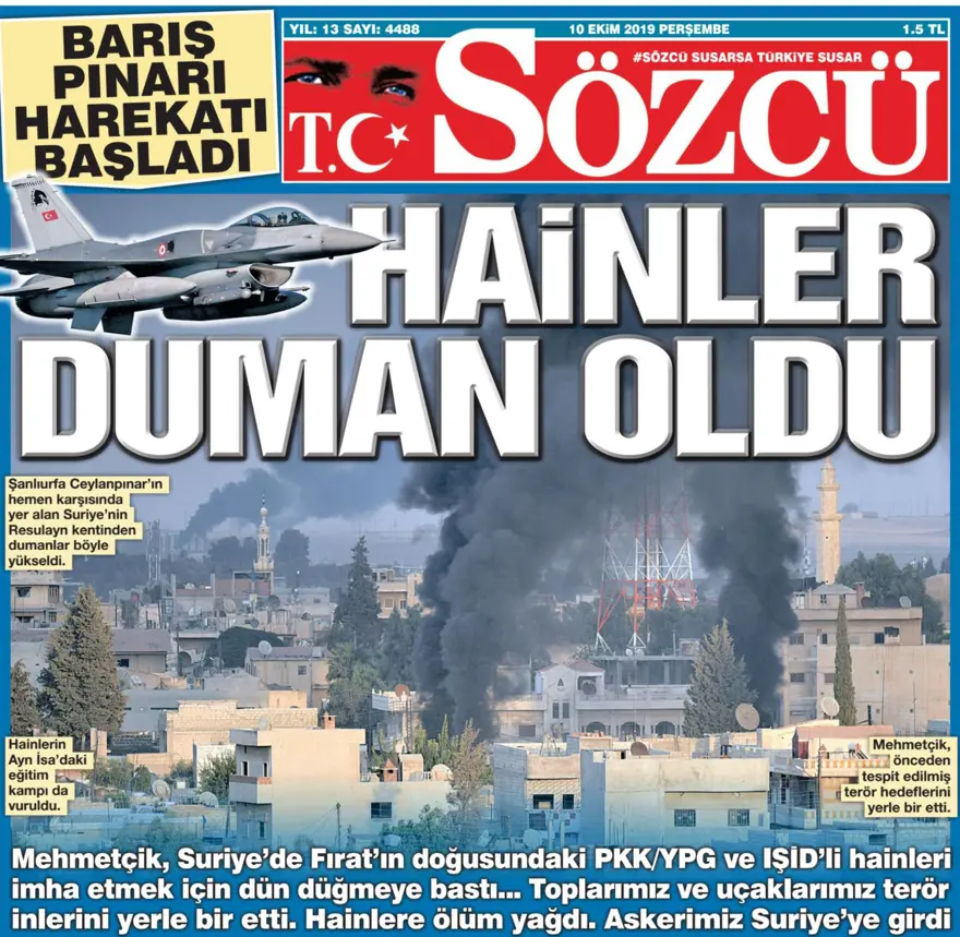 Barış Pınarı Harekatı manşetlerde 6