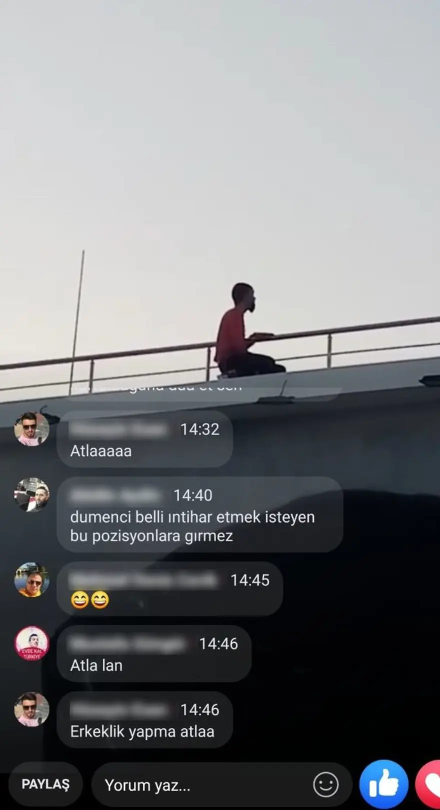 Bolu'da bir genç intihara kalkıştı, vatandaşlar sosyal medyadan canlı yayın açtılar 11