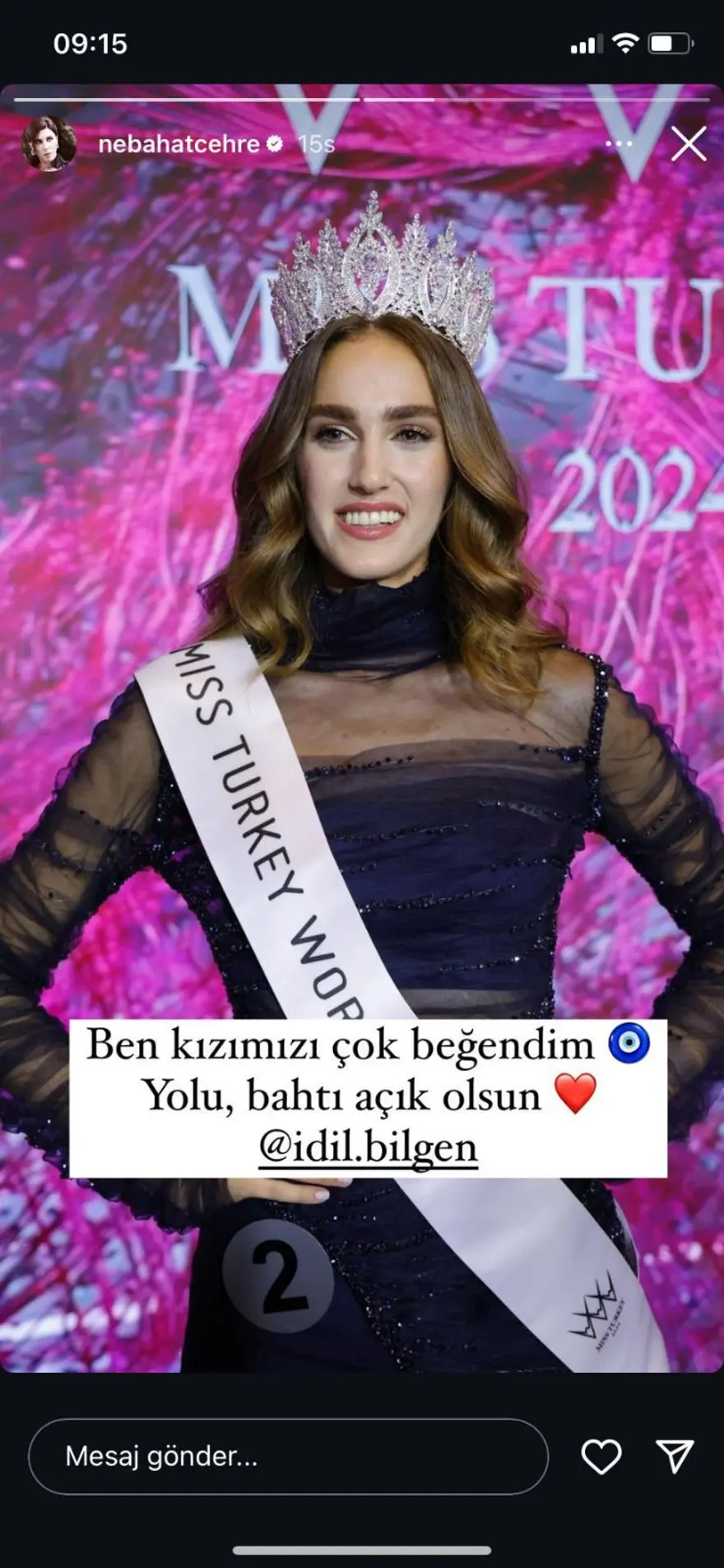 Nebahat Çehre ile Çağla Şıkel'den Miss Turkey birincisi İdil Bilgen'e destek 3
