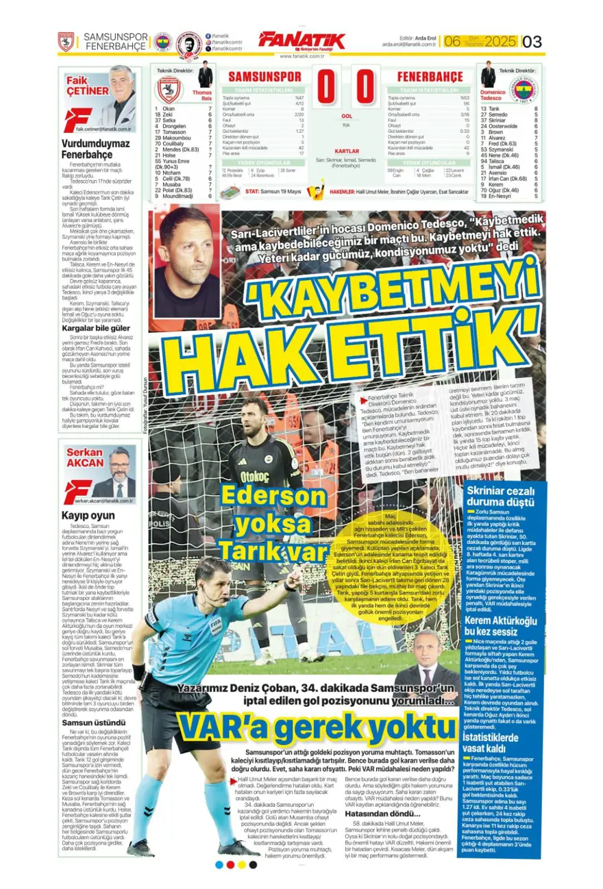 "İki ileri, bir geri" (6 Ekim 2025 spor manşetleri) 2 "İki ileri, bir geri" (6 Ekim 2025 spor manşetleri) 2