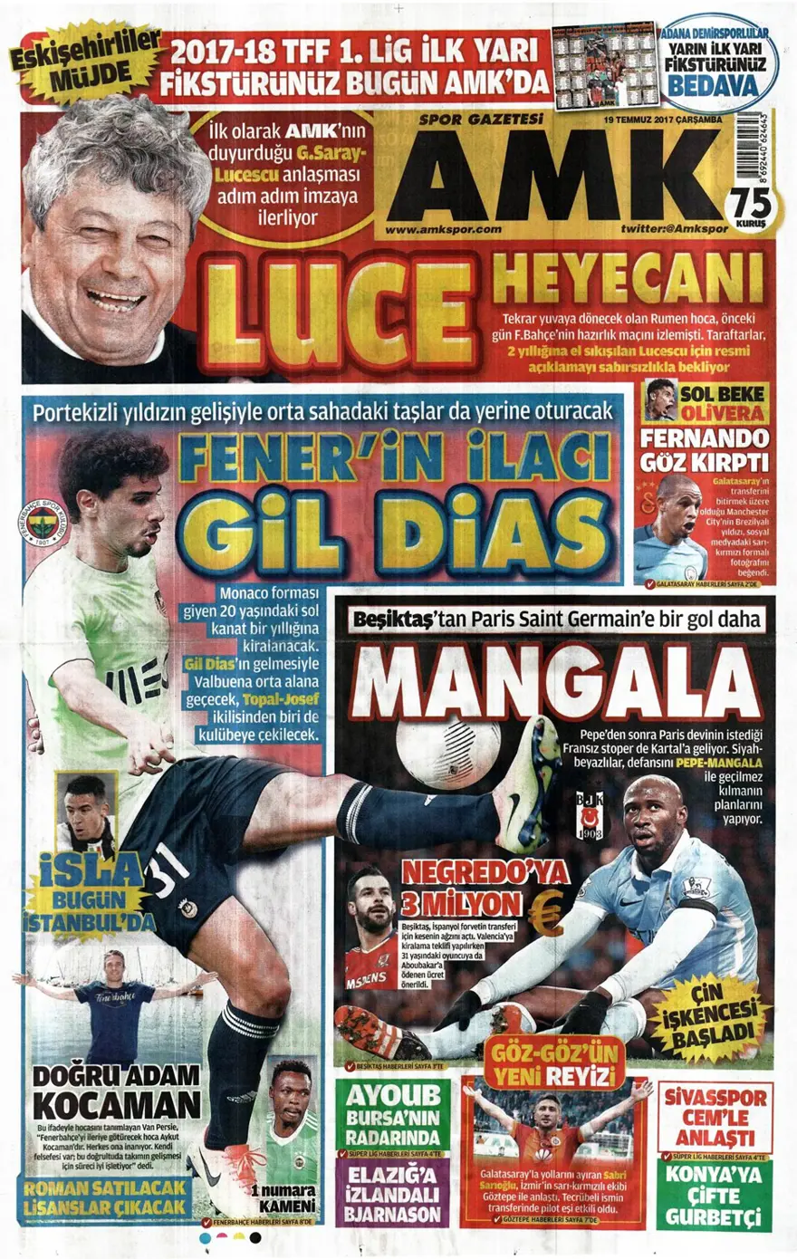 Günün spor gazeteleri (Transfer haberleri - 19 Temmuz 2017) 8