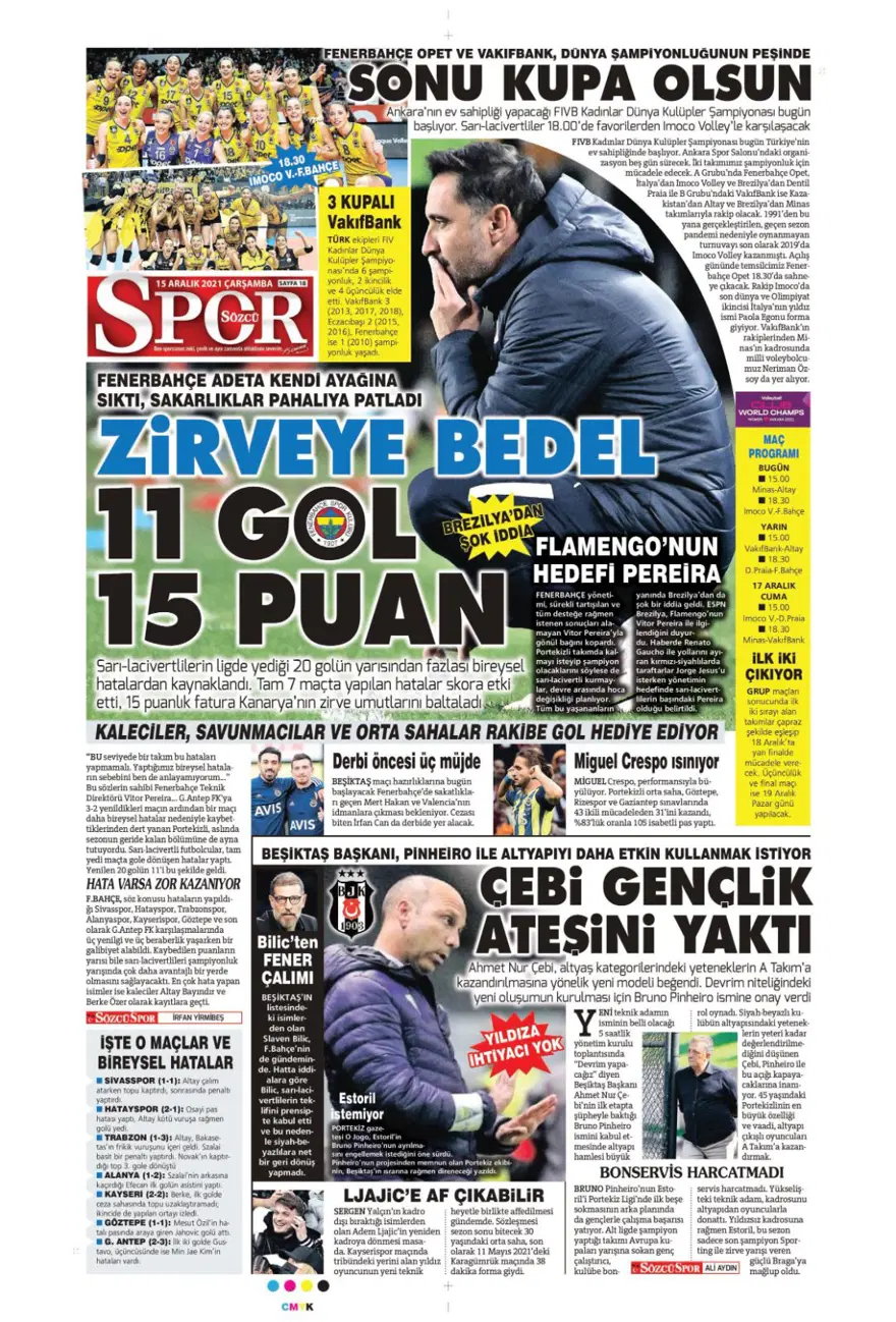 Günün spor manşetleri (15 Aralık 2021) 9 Günün spor manşetleri (15 Aralık 2021) 9