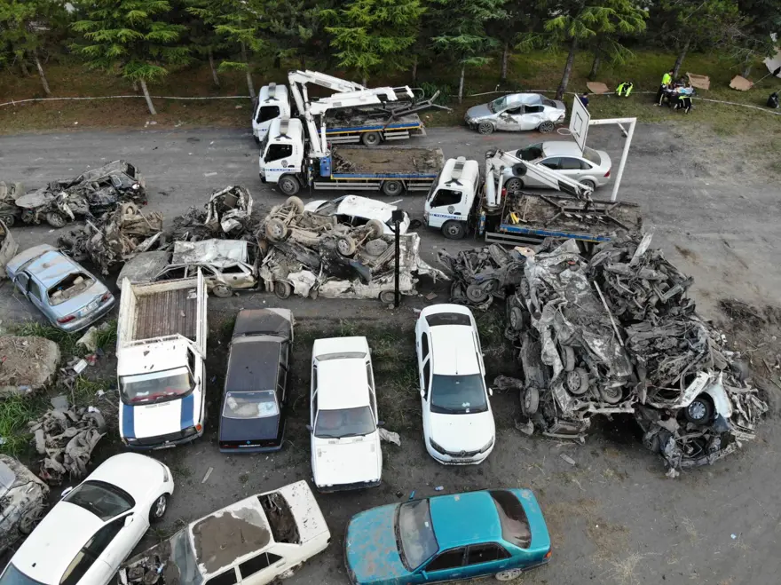 Bozkurt'ta sel sonrası araç mezarlığı 2