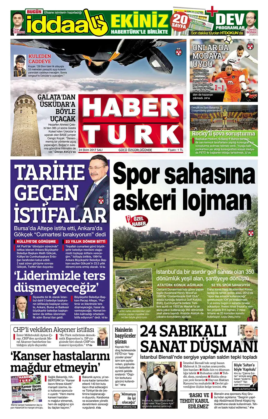 Günün gazete manşetleri - 24 Ekim 2017 1