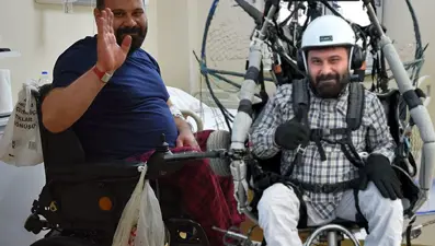 Engelleri hayalini gerçekleştirdi: 25 dakika uçmanın keyfini çıkarttı