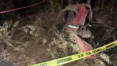 Ağaca çarpan araçta 2 kişi öldü