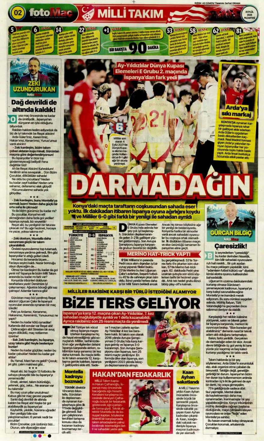 "Bozgun gecesi" (8 Eylül spor manşetleri) 4 "Bozgun gecesi" (8 Eylül spor manşetleri) 4