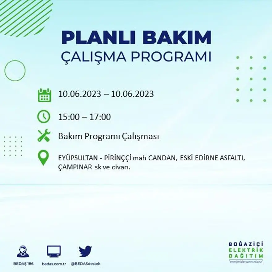 İstanbul'un birçok ilçesinde elektrik kesintisi: BEDAŞ kesinti programını paylaştı 13