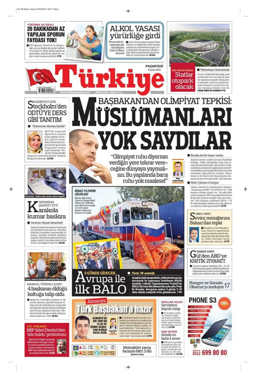 9 Eylül 2013 gazete manşetleri 17