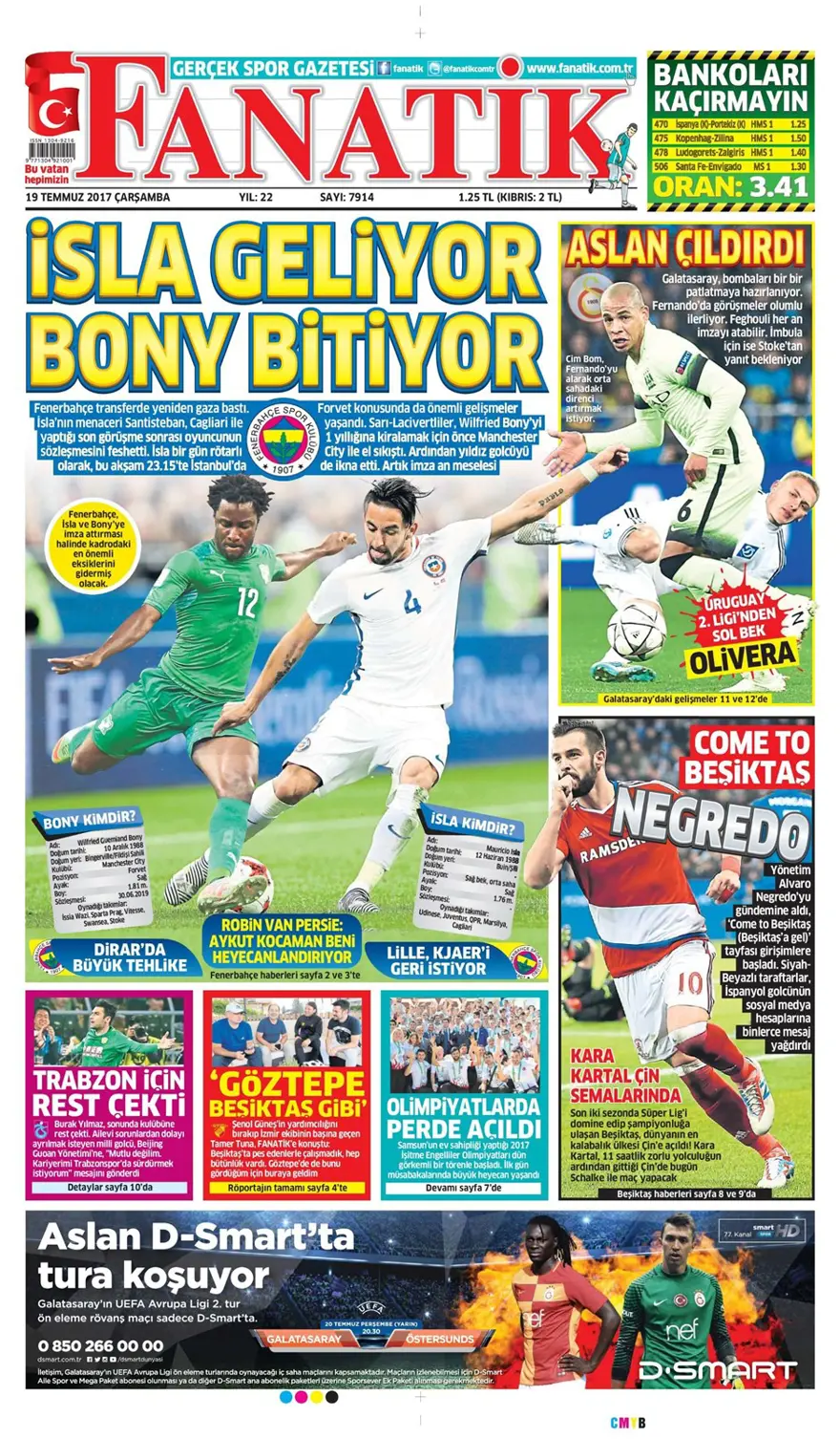 Günün spor gazeteleri (Transfer haberleri - 19 Temmuz 2017) 11