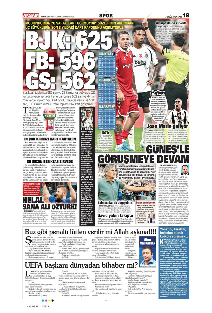 "100 milyon euroluk golcü" (3 Eylül 2024 spor manşetleri) 12