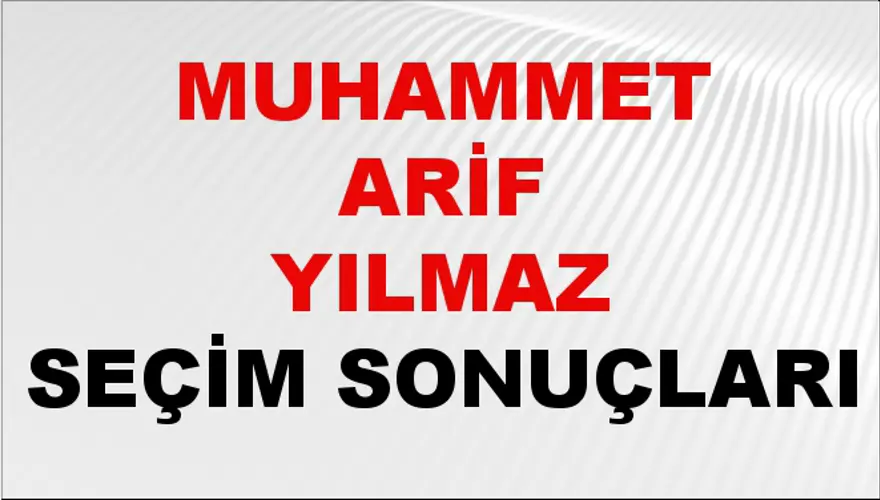 Muhammet Arif Yılmaz Seçim Sonuçları - 31 Mart 2024 Yerel Seçim Sonuçları 
