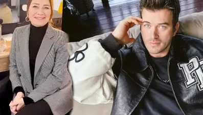 Kıvanç Tatlıtuğ ile Demet Akbağ'dan kulis pozu