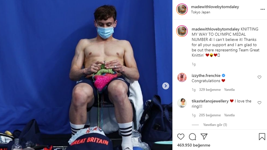 Olimpiyat şampiyonu sporcu Tom Daley'in örgü örme hobisi 3