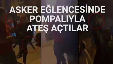İki kişi, sokaktakilere aldırmadan havaya böyle ateş etti