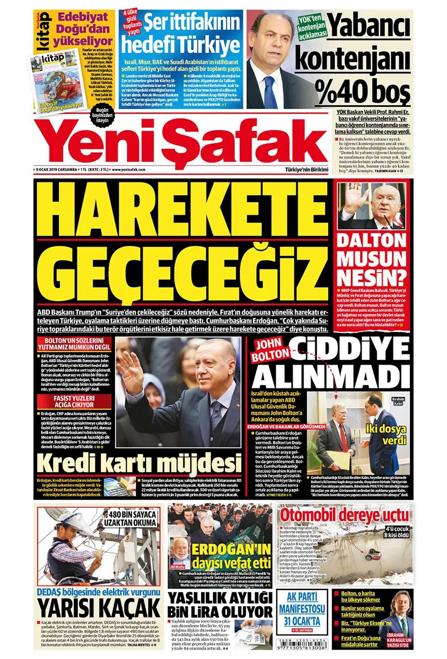 Günün gazete manşetleri - 9 Ocak 2019 12