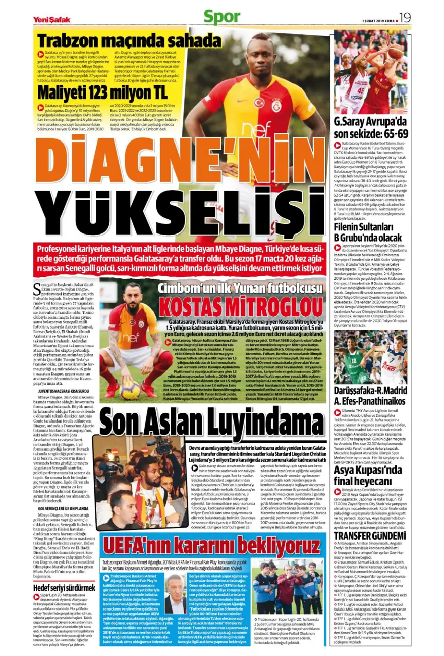 Günün spor manşetleri (1 Şubat 2019) 18