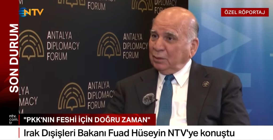 Irak Dışişleri Bakanı Hüseyin NTV'ye konuştu: "PKK'nın feshi için doğru zaman"