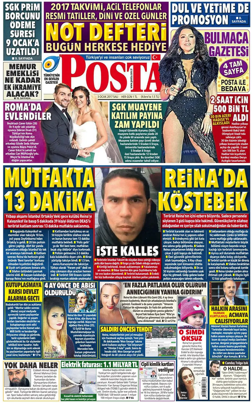 Günün gazete manşetleri - 3 Ocak 2016 9