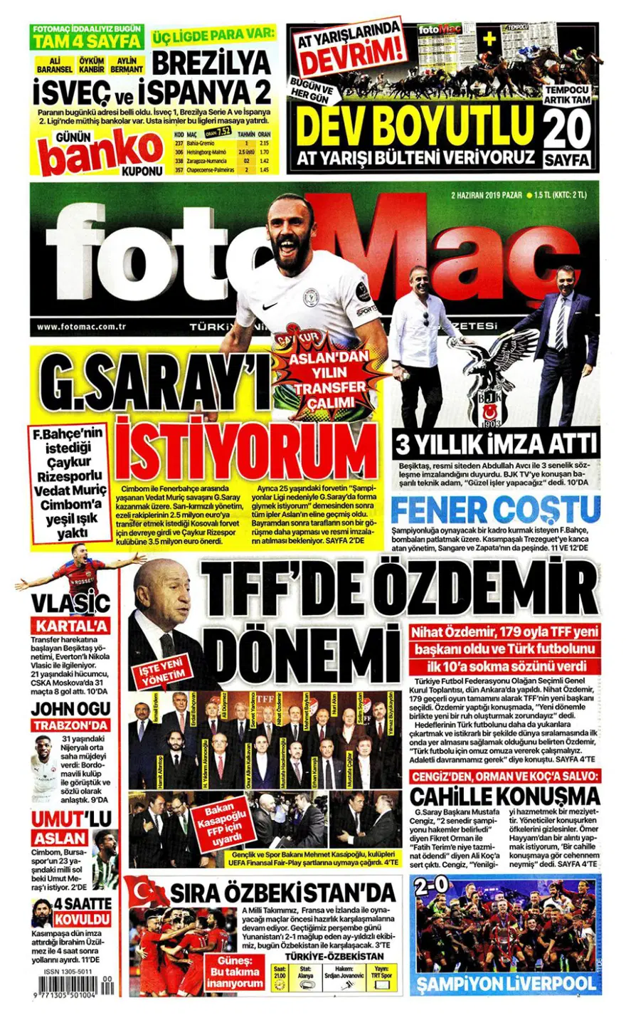 Günün spor manşetleri (2 Haziran 2019) 3