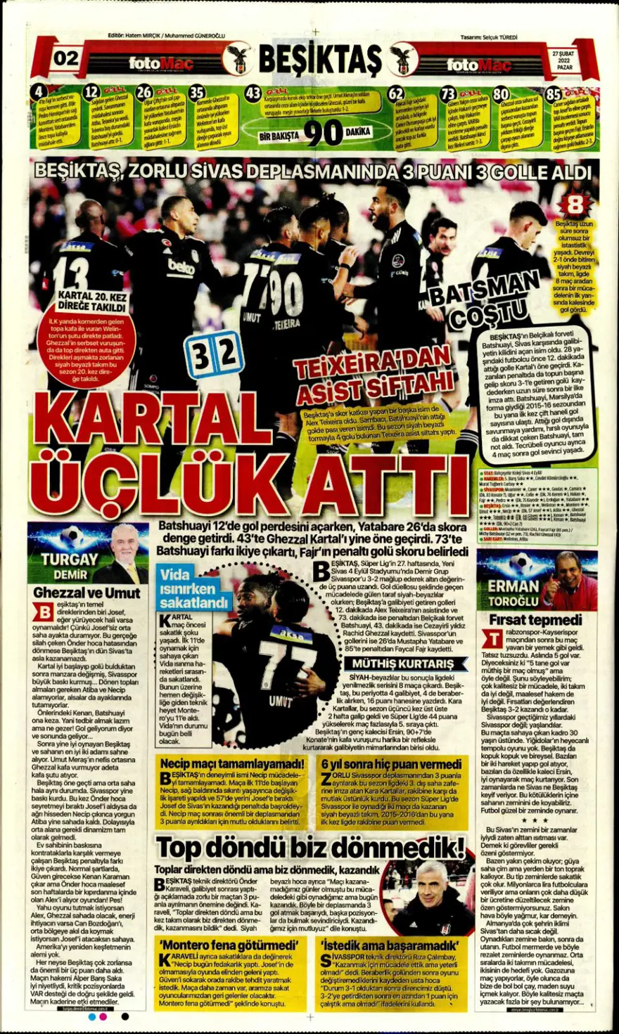 Günün spor manşetleri (27 Şubat 2022) 8