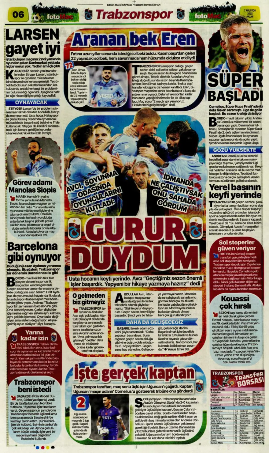 Günün spor manşetleri (7 Ağustos 2022) 10